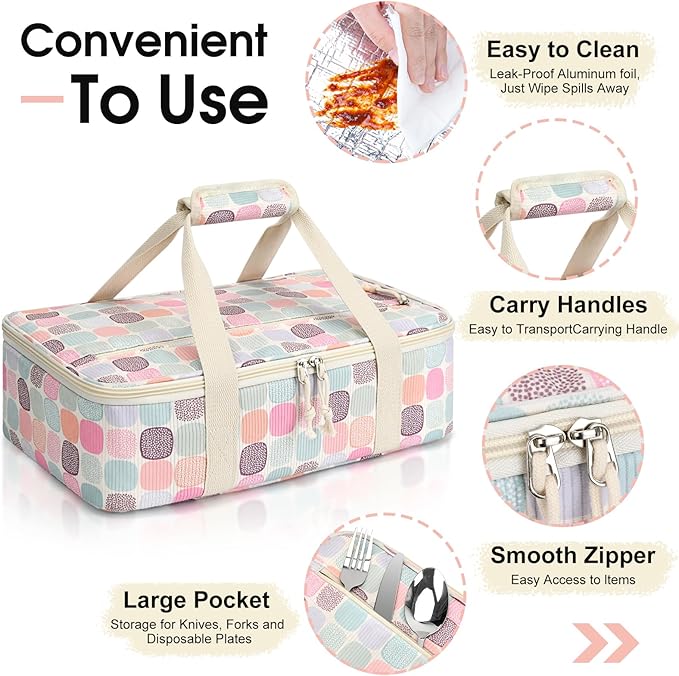 Corduroy Casserole Carrier, Insulated Lasagna Lugger - Image 3