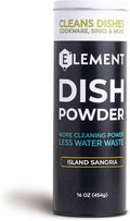 ELEMENT Dish Powder | Grease-Fighting Dish Soap | No Harsh Chemicals, Liquidless, Plastic-Free | Plant-Based Pouch (16 OZ in Refillable Shaker, Island Sangria)