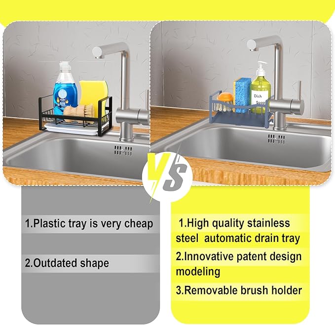 Maifan Stainless Steel Kitchen Sink Caddy Organizer - Image 4
