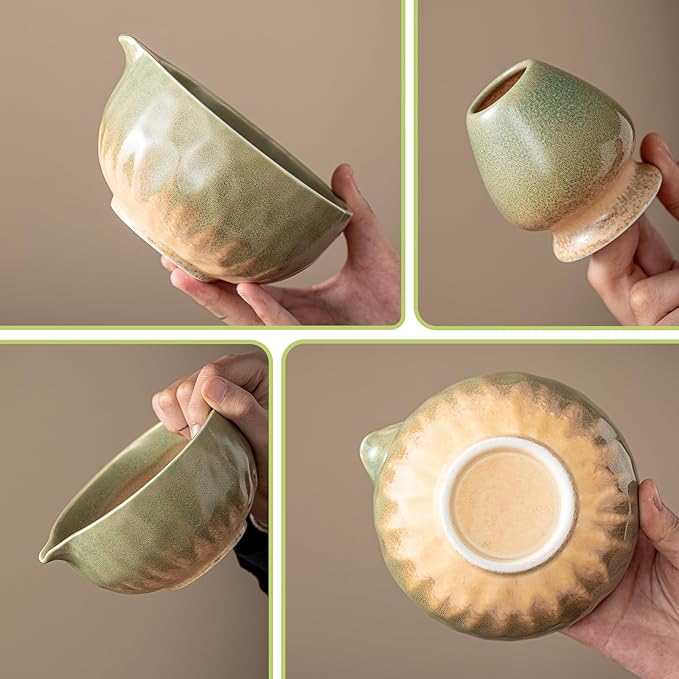 Clay&Fire Matcha Whisk Set，9 Pcs Ceramic Matcha Set, 15 OZ Matcha Bowl - Image 4