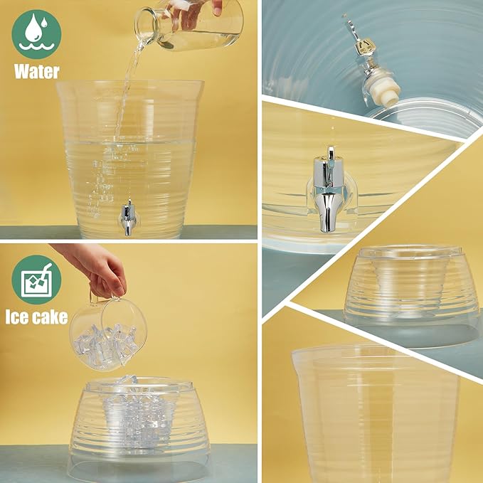 Tioncy 4 Pcs Acrylic Beverage Dispenser - Image 2