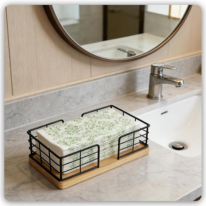 Kordory Wooden Guest Towel Holder Tray - Image 5