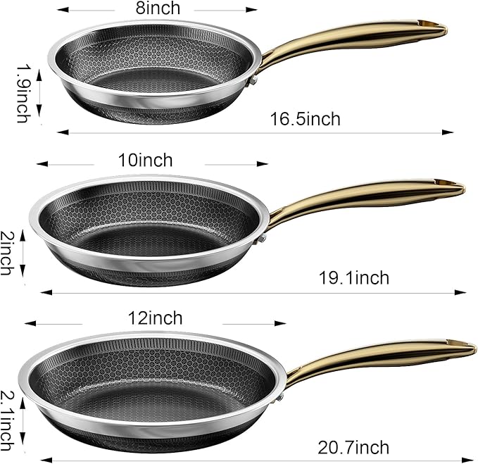 FogDream 8, Honeycomb Hybrid Nonstick Skillet - Image 5