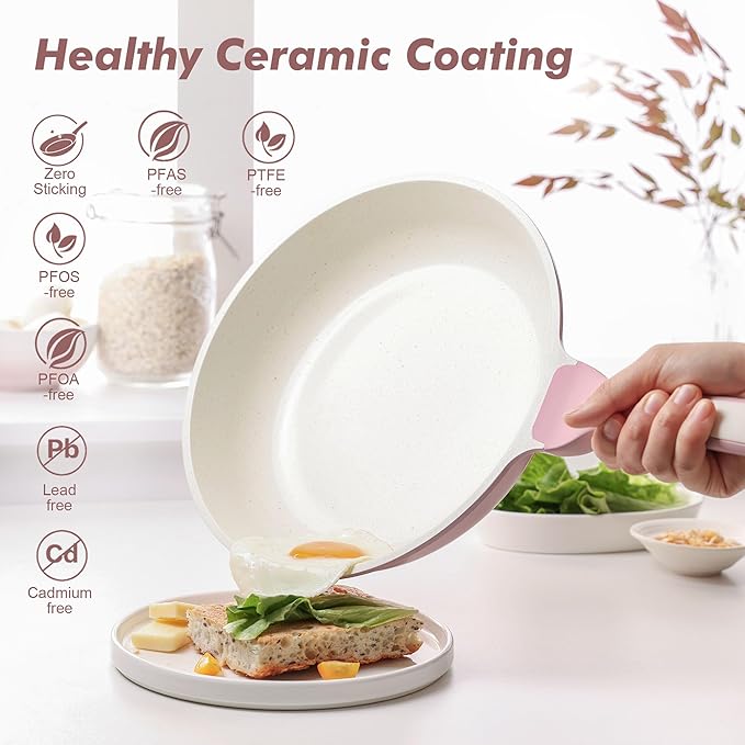 SENSARTE Nonstick Ceramic Frying Pan 8-Inch, Healthy Non Toxic Skillet - Image 2