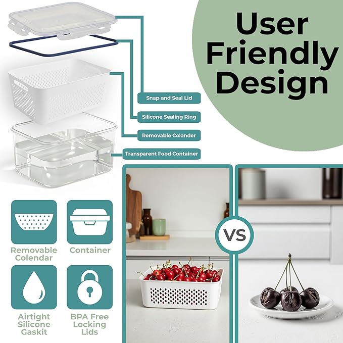 5 Pack Large Fruit Storage Containers - Image 3