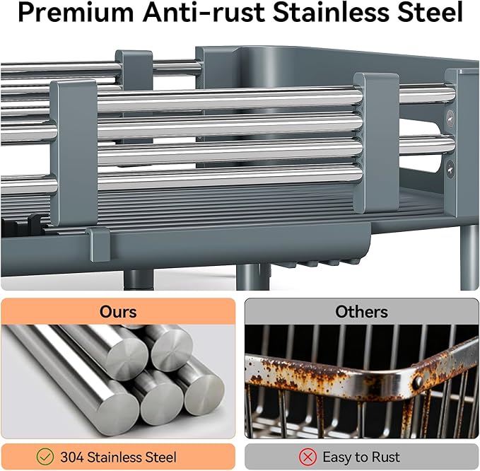 Urackify Stainless Steel Dish Drying Rack - Image 8