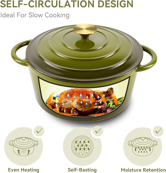 Miereirl 4.5 Quart Enameled Dutch Oven Pot - Image 7