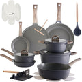 22Pcs Pots and Pans Set Non Stick Non-Toxic Ceramic Cookware Sets Nonstick by useluck