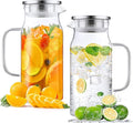 Bivvclaz 2 Pack 1.2 Liter 40 oz Small Glass Pitcher by Bivvclaz