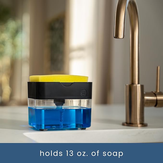 S&T INC. Dish Soap Dispenser and Sponge Holder - Image 5