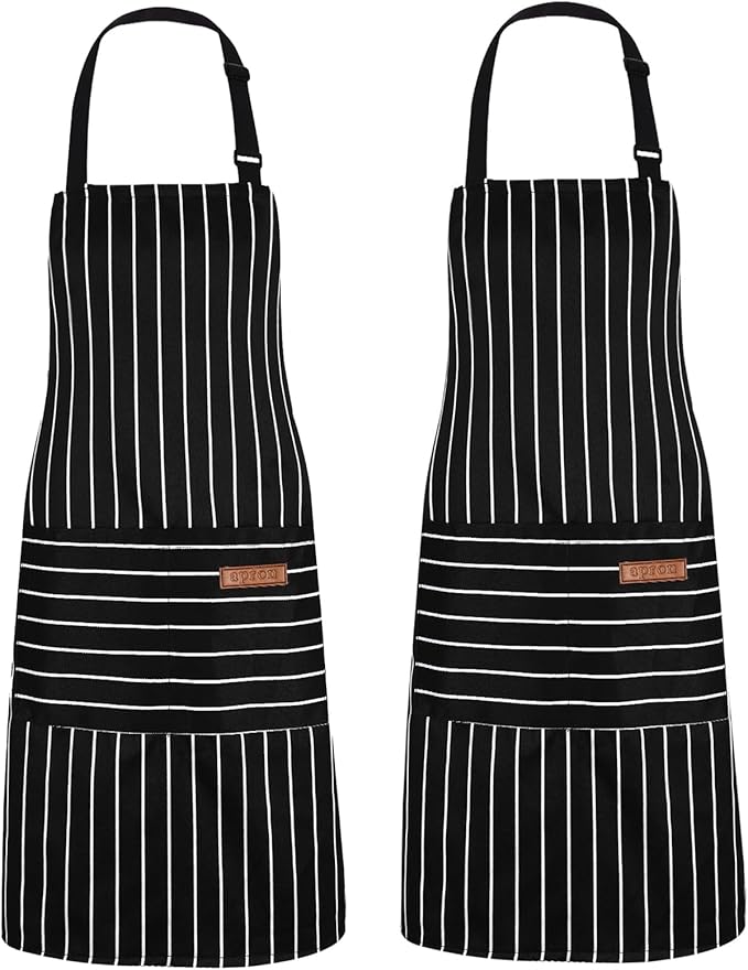 2Pack Adjustable Kitchen Apron for Women Men by ZAIORD