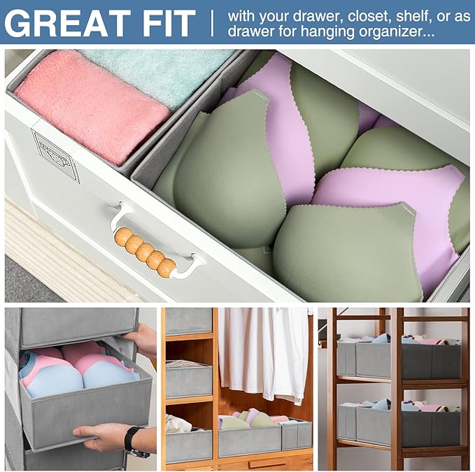 Criusia Drawer Organizer Clothes 12 Pack, Dresser Organizer - Image 4