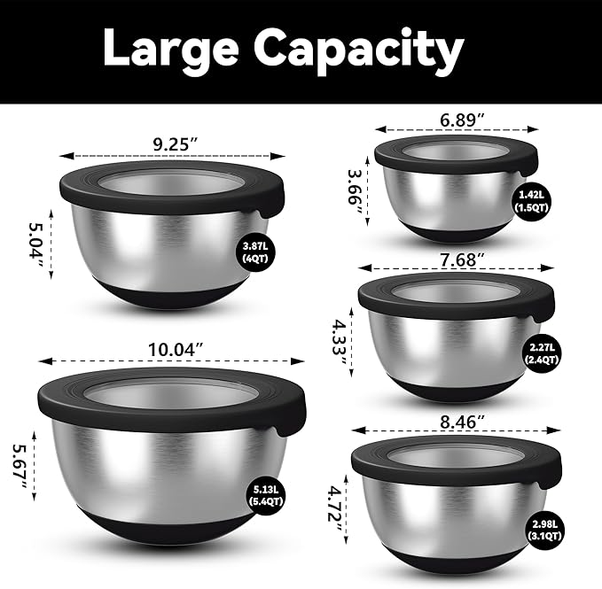 KITEISCAT Stainless Steel Mixing Bowls - Image 2