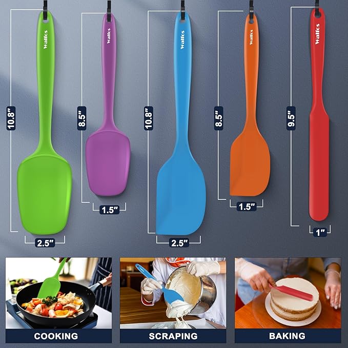 Walfos Silicone Spatula -600°F Heat Resistant Kitchen Scraper Spatulas - Image 4