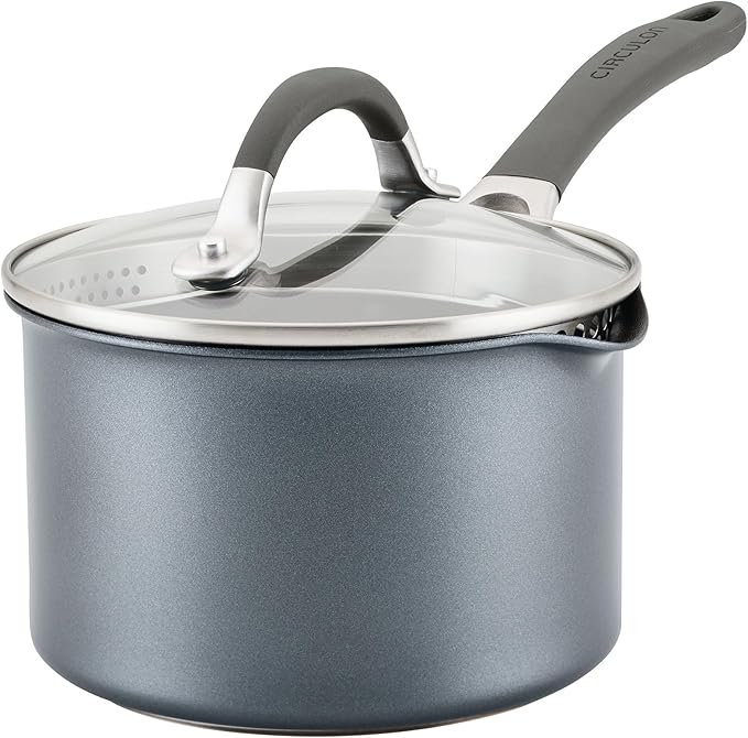 Circulon A1 Series w/ScratchDefense Nonstick Induction Straining 2qt SaucePan by Circulon