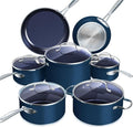 Nuwave Healthy Duralon Blue Ceramic Nonstick 12pc Cookware Set, Diamond Infused by NuWave