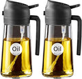 YARRAMATE 2Pcs 16oz/470ml Olive Oil Dispenser, Food-grade 2 in 1 Oil Glass by YARRAMATE