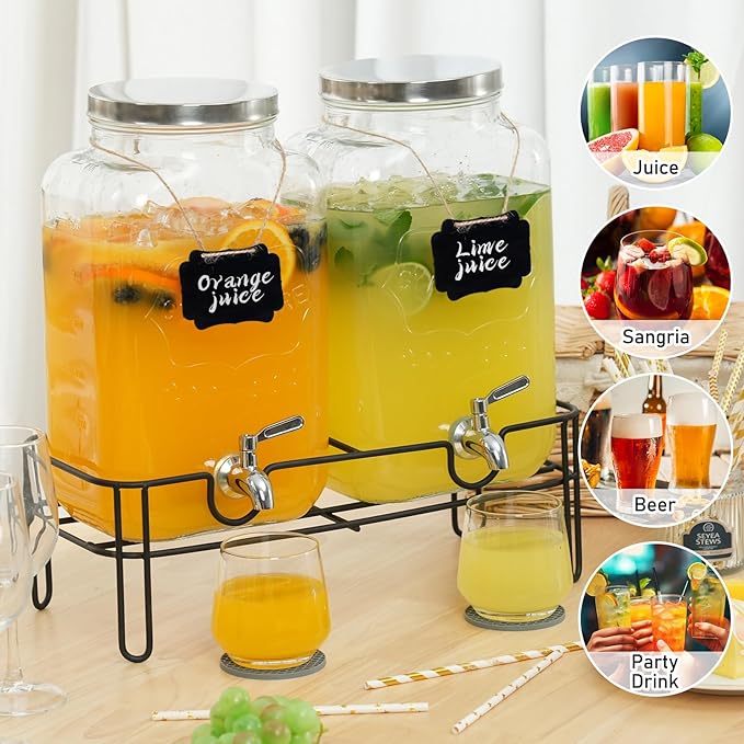 Moretoes 2 Gallon Glass Drinks Dispenser - Image 6