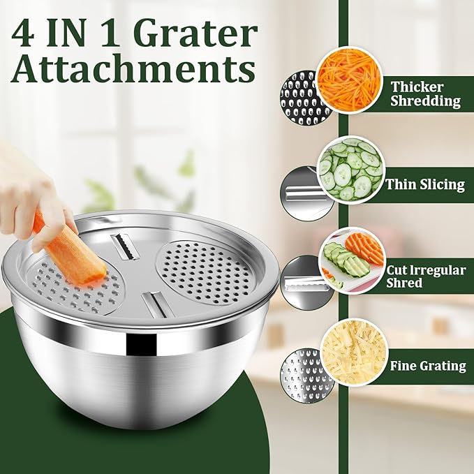 Nicdiet Mixing Bowls with Lids Set, Nesting Storage Bowls - Image 5