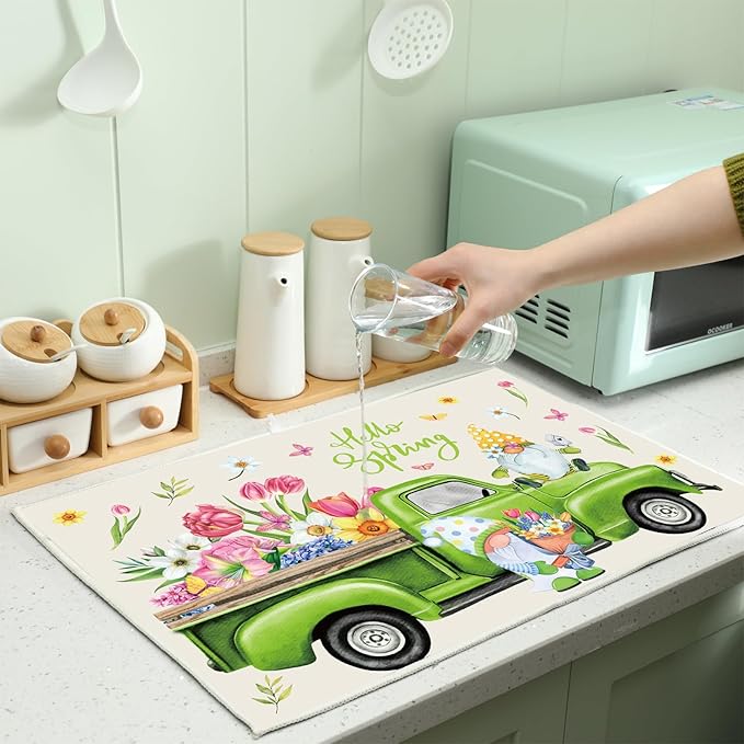 Teenyyou 4 Pcs Seasonal Dish Drying Mats - Image 6