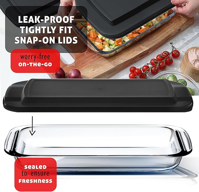 EATEX 16-Piece Deep Glass Casserole Dishes - Image 7