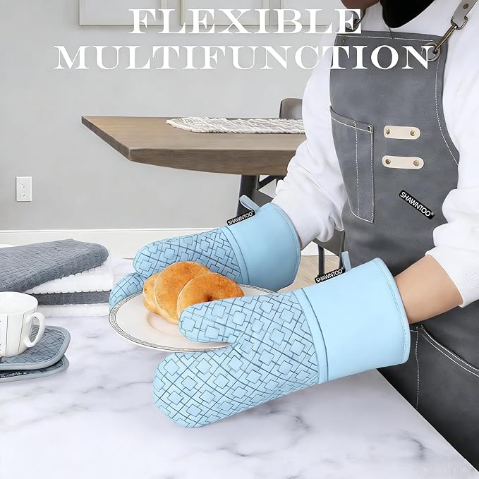 Oven Mitts and Pot Holders Sets 6pcs, Kitchen Oven Glove, High Heat Resistant - Image 4