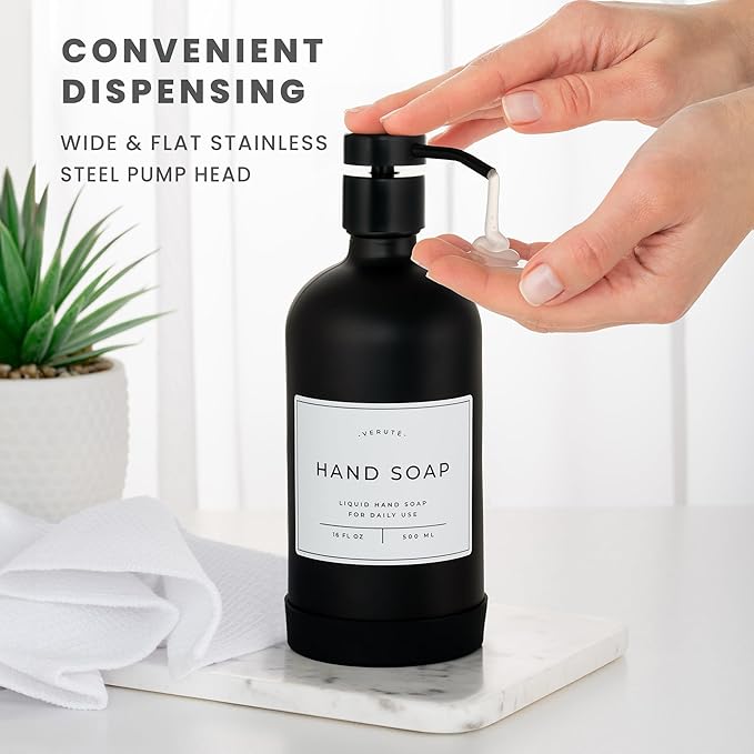 Hand and Dish Soap Dispenser for Kitchen and Bathroom, Stainless Steel Pumps - Image 4