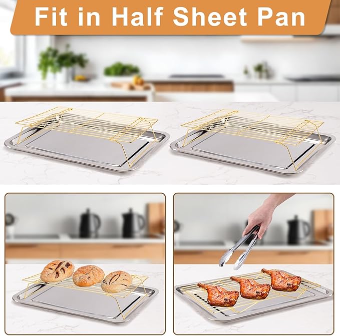 Cooling Rack for Baking 3 Tiers, Stainless Steel Baking Cooking Cooling Racks - Image 3