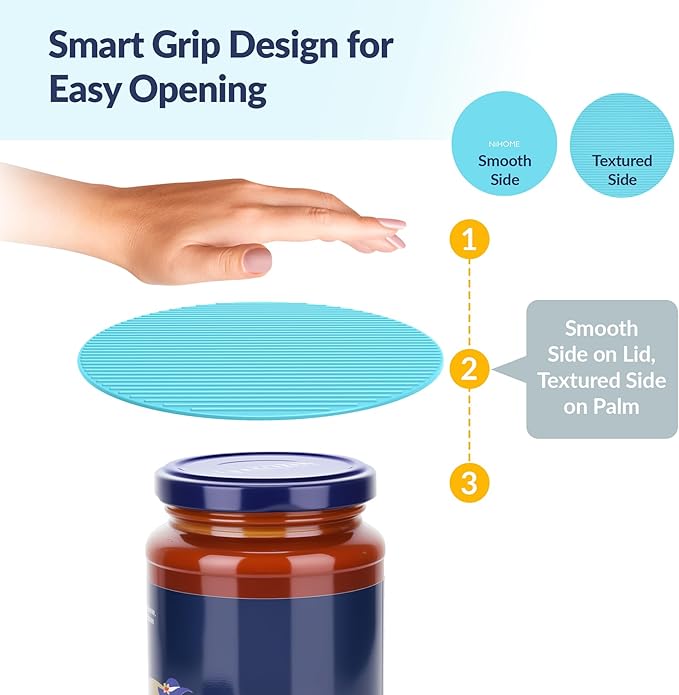 NIHOME Silicone Jar Opener – 6 Inch Large Anti-Slip Grip Pads, Premium 100% - Image 4