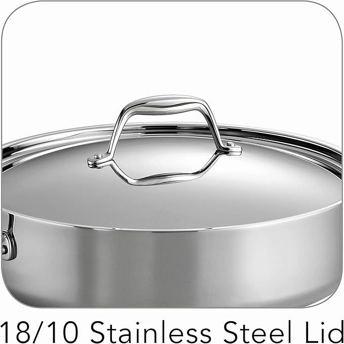 Tramontina Signature Tri-Ply Clad Stainless Steel 6-Quart Saute Pan - Image 4