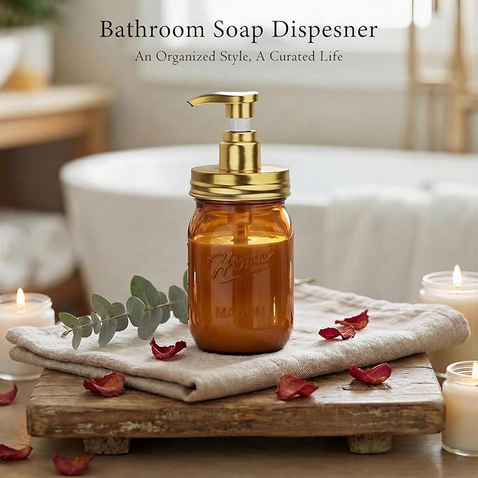 Amolliar Plastic Mason Jar Soap Dispenser - Image 5