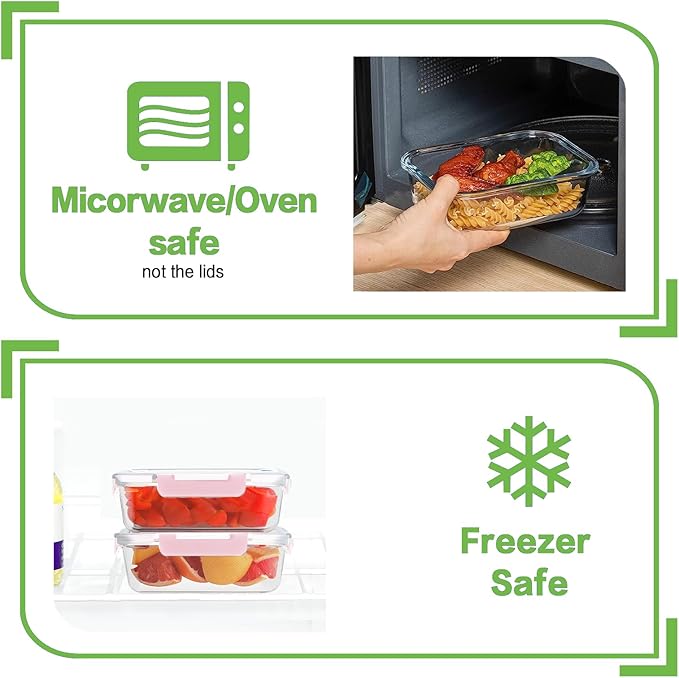 10 Pack Borosilicate Glass Meal Prep Containers - Image 5