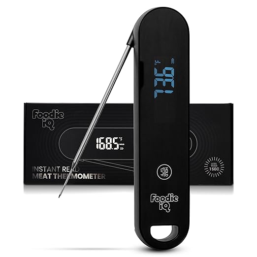 Professional Digital Food Thermometer, <1 Second Response time, ±0.5°F Accuracy by FoodieIQ
