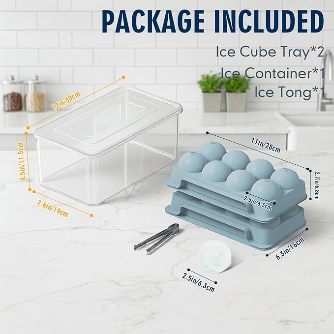 Large Ice Ball Maker Mold, 2.5" Round Ice Cube Mold - Image 3