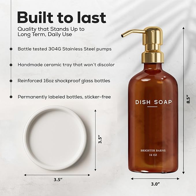 Luxury Glass Dish Soap Dispenser - Image 3