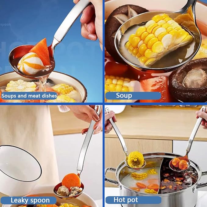 Collfa Small Soup Ladle Metal SUS304 Stainless Steel Ladles Spoon And Slotted - Image 5