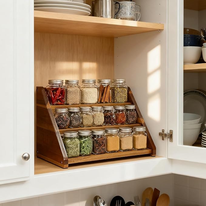 Acacia Wooden Spice Rack for Countertop - Image 4