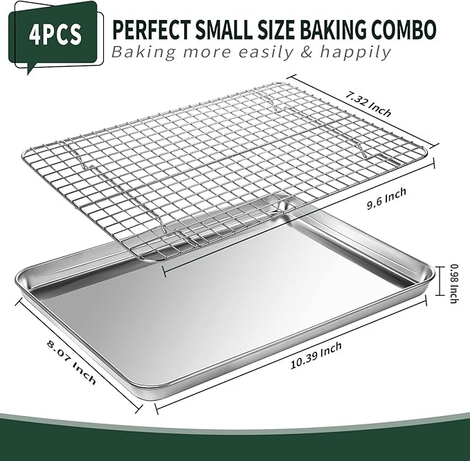 CEKEE 4 PCs Small Baking Sheet - Image 2