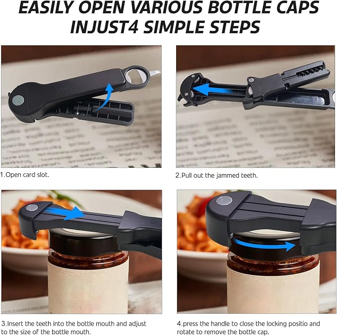 7 in 1 Jar Opener Bottle Opener and Wine Opener - Image 4