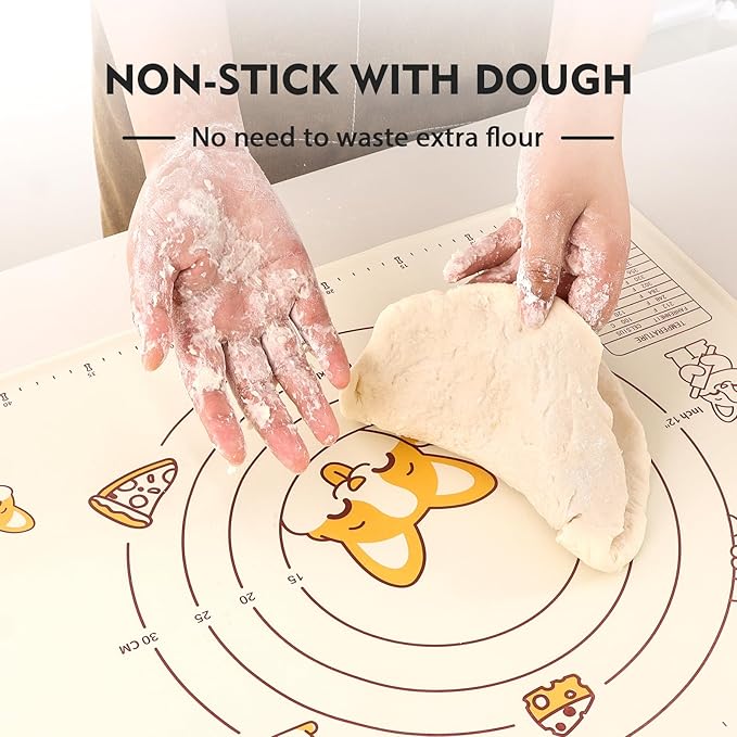 Ourokhome Silicone Baking Mat Sheet and Pastry Dough Cutter, 0.5 Inch Thick - Image 3