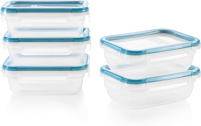 Snapware Plastic Total Solution 5-Pack Food Storage Containers Set, Leakproof & by Snapware
