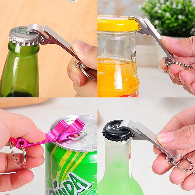 50 Pcs Bottle Openers, Soda Beverage Beer Bottle Opener Keychain, Small and - Image 3
