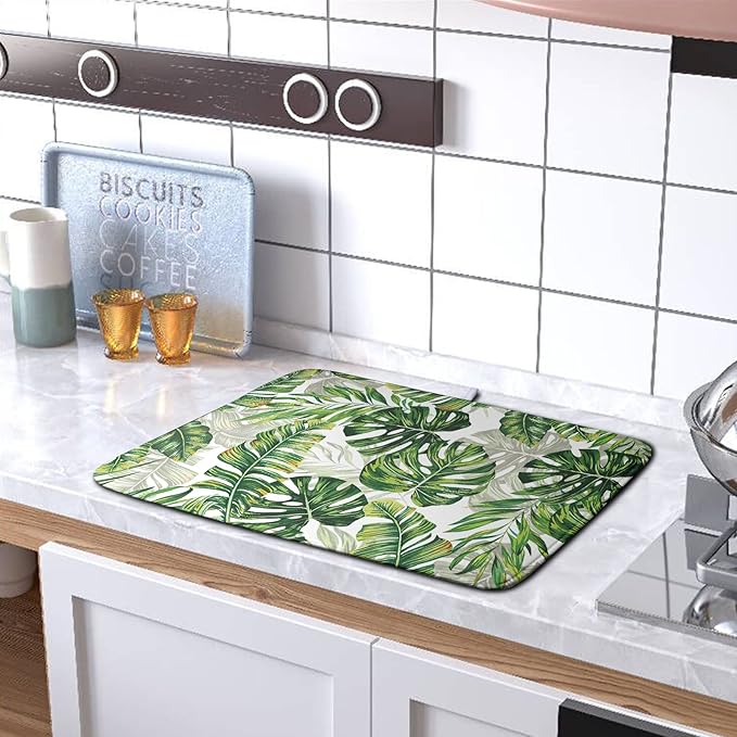 Tropical Palm Leaves Dish Drying Mat - Image 5