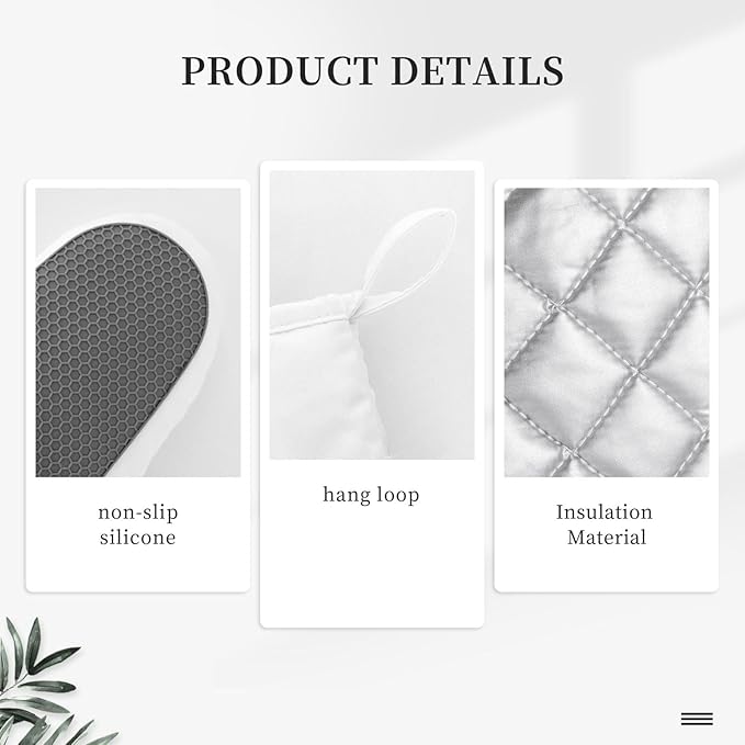 Retro 70s Style Flower Oven Mitts and Pot Holders Sets Silicone Kitchen Mitts - Image 5