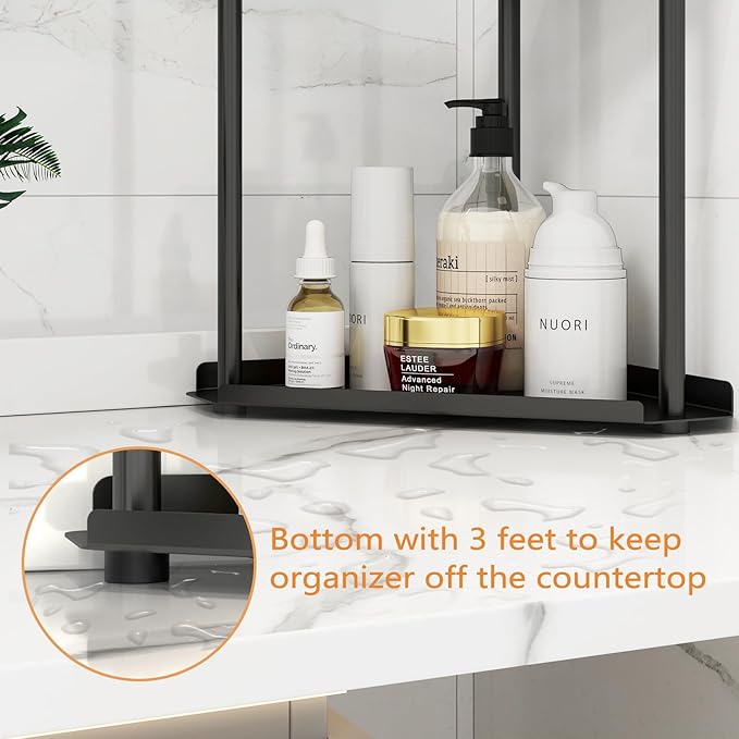 Jesginboo 3 Tier Bathroom Counter Organizer, Vanity Organizer Corner Shelf - Image 4