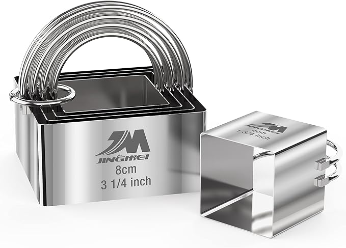 Square Biscuit Cutter Set 1.75inch 2inch 2.25inch 2.75inch 3.25inch, Stainless by MJINGMEI