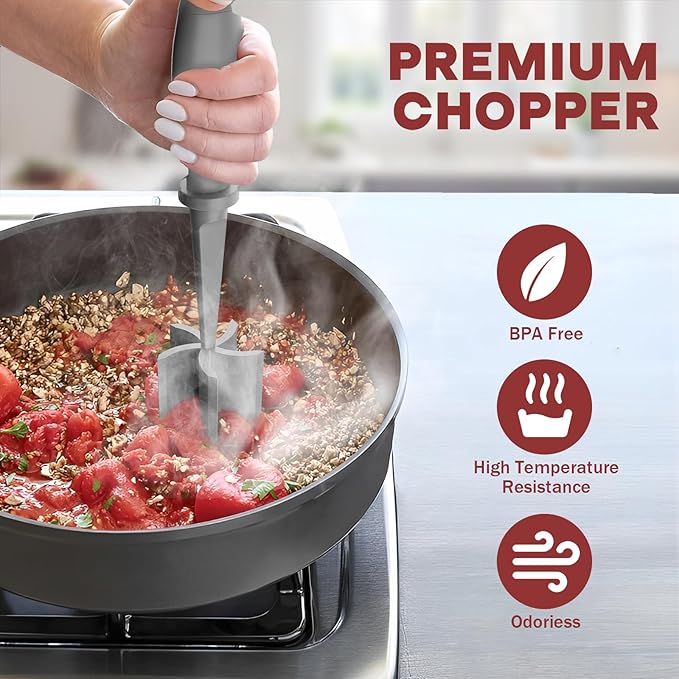 2 Pcs Meat Chopper, Hamburger Grinder, Premium Heat Resistant Smasher - Image 5