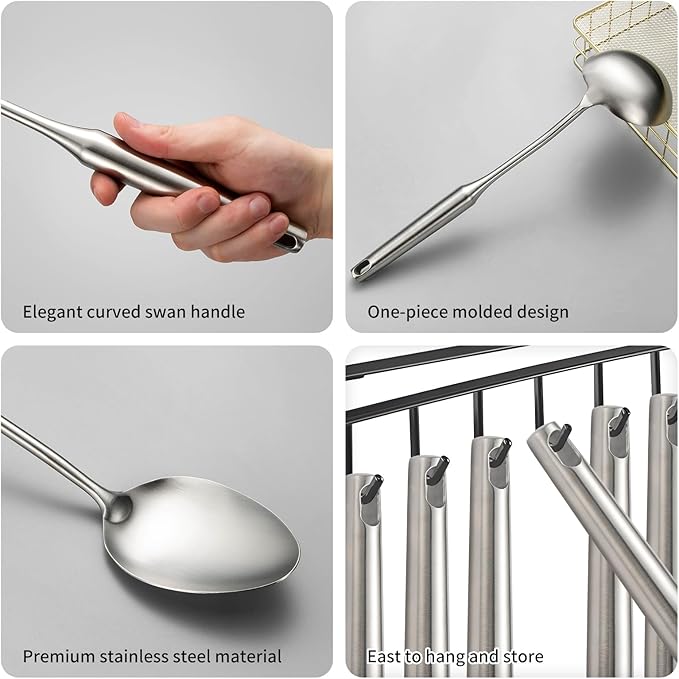 304 Stainlss Steel Kitchen Utensils Set, Pasta Server - Image 5