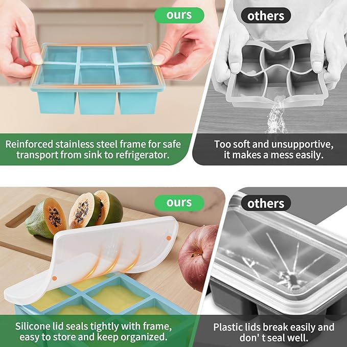 Large Ice Cube Tray for Whiskey: FDDBI Silicone Ice Cube Trays - Image 3