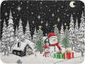 Winter Snowman Dish Drying Mat 24 X 18 in Black Microfiber Dish Pad Absorbent by Giwawa